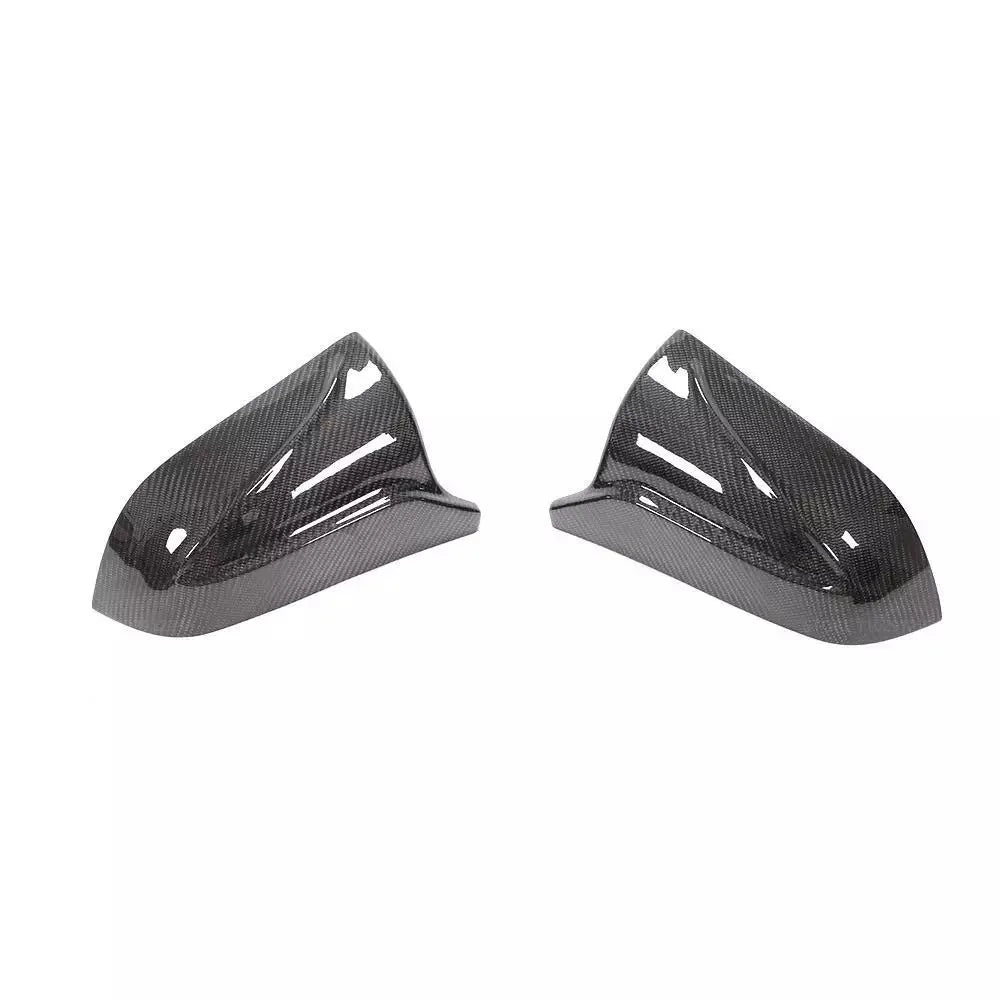 for 2017-2021 Tesla Model 3 Horn Style Horn Rear View Side Mirror Cover Case Glossy Black / Carbon Fiber