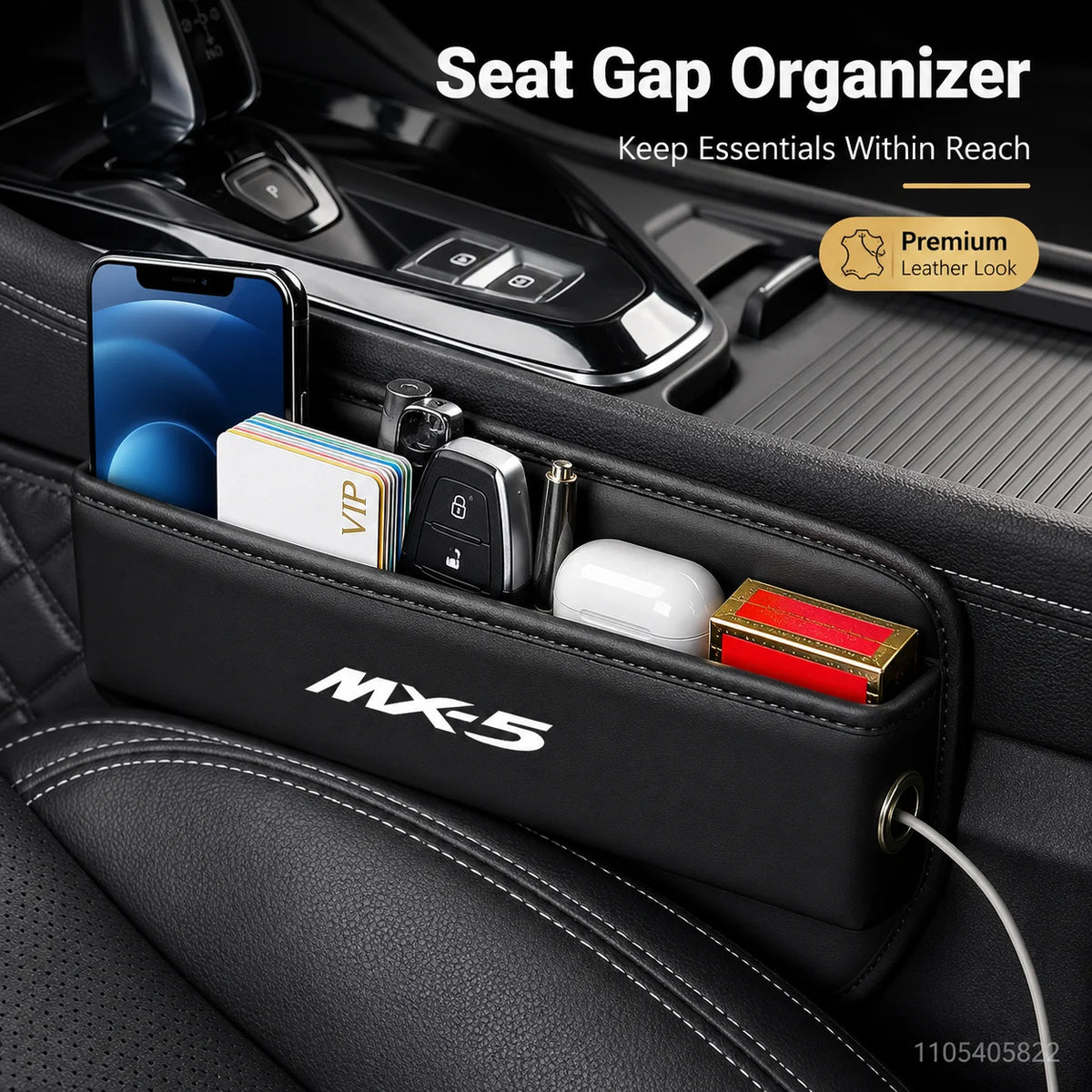 Car Seat Crevice Storage Box Slit Catcher Drop Stop Gap Filler Organizer For Mazda MX-5 MX5 Interior Accessories Auto