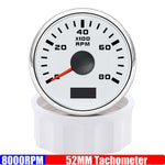 2" 52mm Tachometer Gauge | Red Backlight RPM Meter for Car Boat Marine 12V 24V additional angle