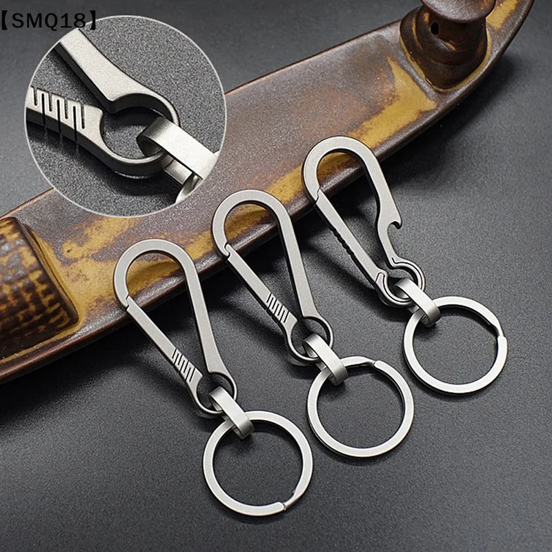 Titanium Buckles EDC Outdoor Tool Titanium Alloy Keychain Tiranium Buckle Key Ring Car Accessories K