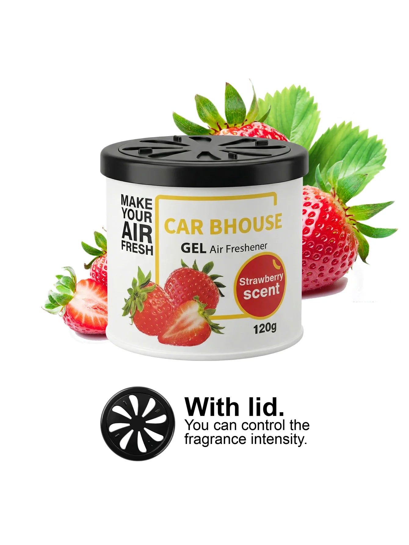 Dual-Purpose Car and Home Air Freshening Gel | 120g Long-Lasting Fruity and Floral additional angle