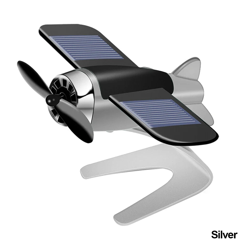Solar Aircraft Car Air Freshener | Mini Car Perfume Decoration close-up view