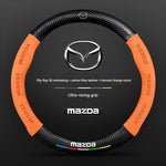 Carbon Fiber Suede Car Steering Wheel Cover | Compatible with Mazda 3 5 6 CX5 CX8 MX5 lifestyle view