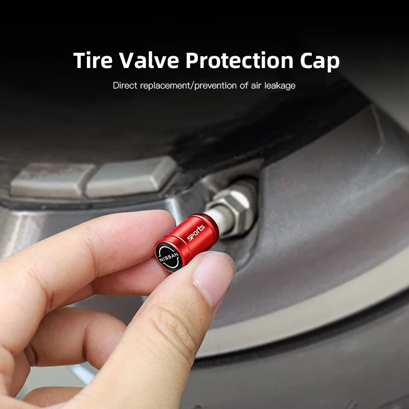 4Pcs Metal Tire Valve Stem Caps for Nissan Models | Universal Car Accessories alternate view