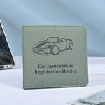 PU Car Registration and Insurance Card Holder close-up view