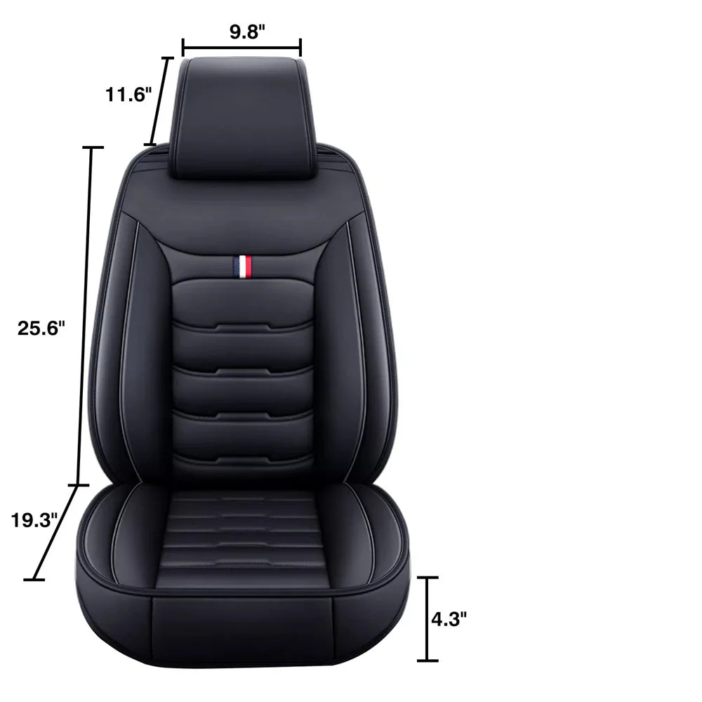 2PCS Car Seat Cover Premium PU Leather Front Seat Cushion Four Season Universal for Most Car SUV Car Interior Seat Protection Cover