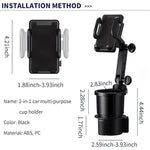 Car Cup Holder Expander with 360 Rotation Phone Mount