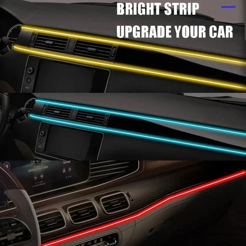 2/3/4/5M Car Interior RGB LED Light Strip USB Fiber Optic Atmosphere Lamp