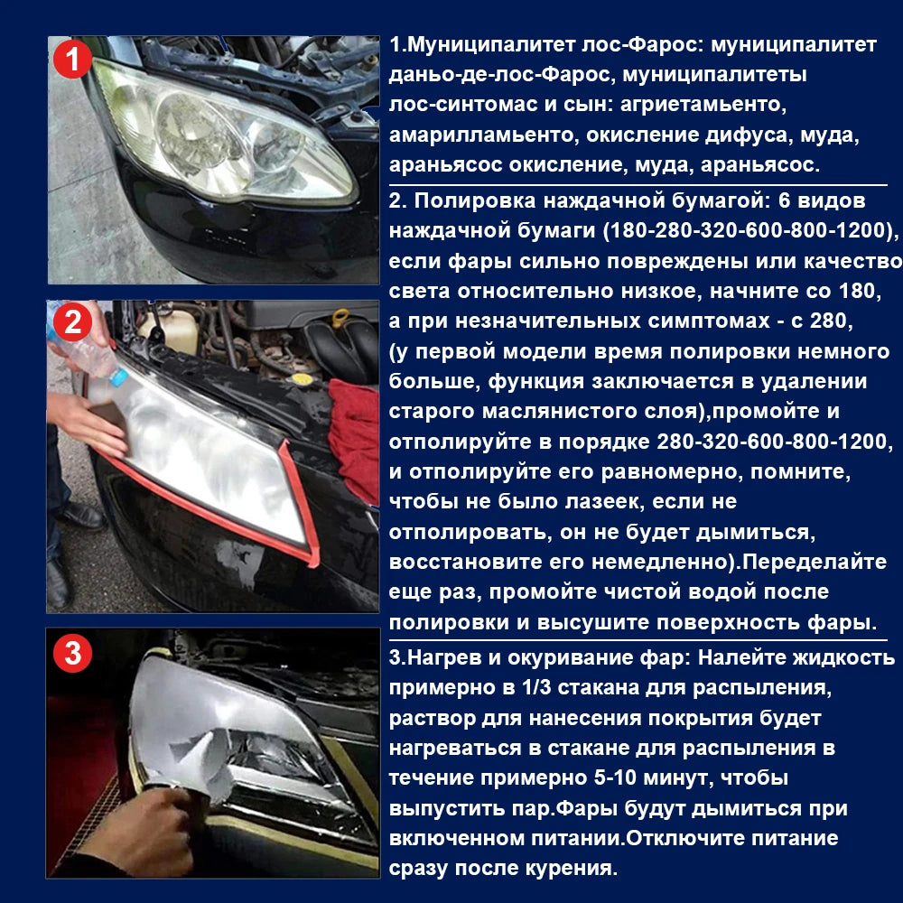 Car Headlight Restoration Kit Car Accessories Headlight Repair Polish Kit Headlamp additional angle