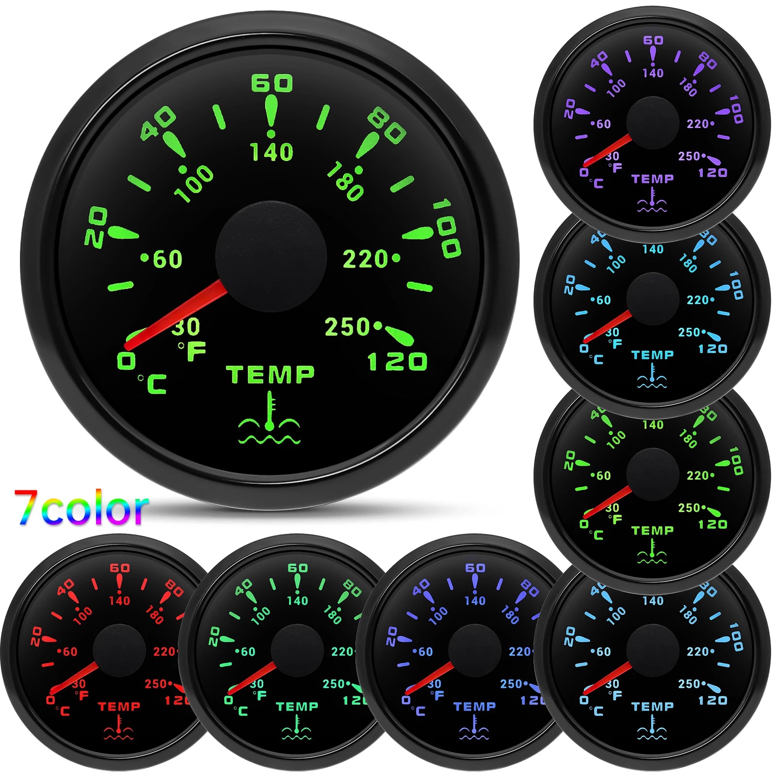 Engine Dash Instrument Panel 5 Gauge Set | 7 Color LED 85mm Tachometer for RV Boat Cu lifestyle view