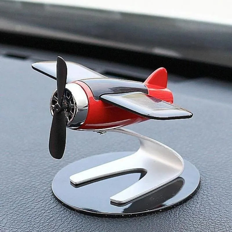 Solar Airplane Car Interior Desktop Ornament