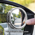 2Pcs 360 Degree Adjustable Blind Spot Mirror Car Auxiliary Rearview Convex Mirror Roun close-up view