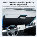 NovaAcc Windshield Sunshade for Tesla Model 3 Highland Model Y 2016-2024 | Sun Shield close-up view