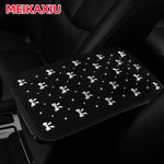 Blingbling Fabric Bow Tie Car Armrest Cover Pad Shiny Center Console Pad Women's Car Interior Accessory