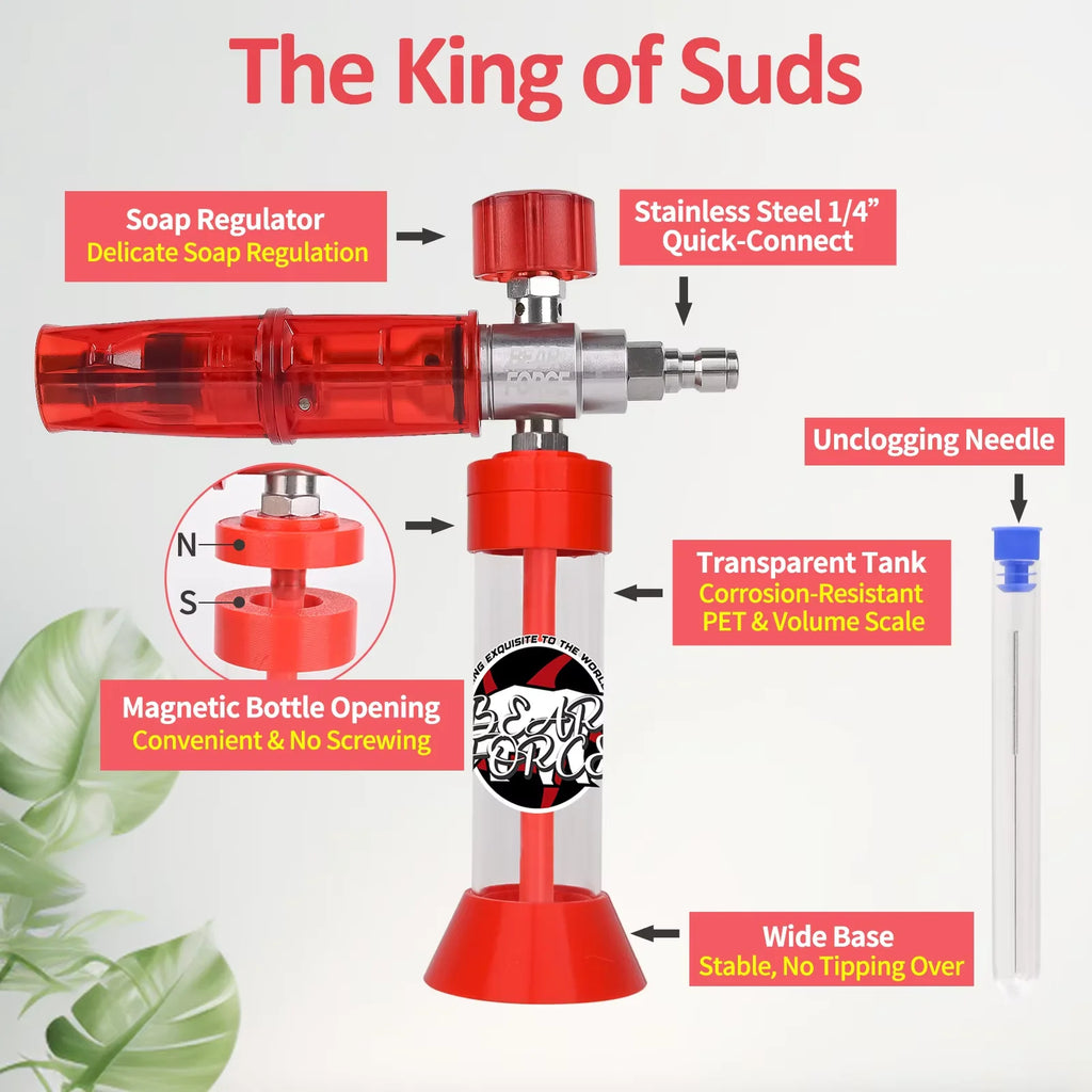 Pressure Magnetic Foam Cannon Pro with 1/4 Quick Connector | 360° Adjustable Snow Foam L detail view
