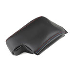 LHD/RHD For BMW 3 Series E46 1998- 2005 Car Interior Center Control Console Armrest Box Pad Black-red&blue line Leather Cover