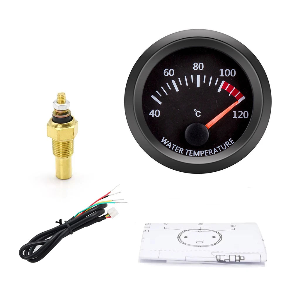 12V 52mm Car Gauge Set | Water Temp Oil Temp Voltmeter Oil Press Vacuum Boost Air F additional angle