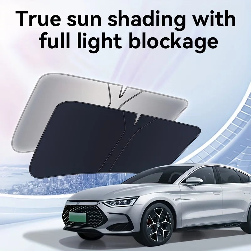 Titanium Silver Car Windshield Sunshade Foldable Parasol UV Protection