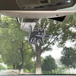 Black Cat with a Knife Car Fragrance Tablet | Lavender Scented Air Freshener & Decora lifestyle view