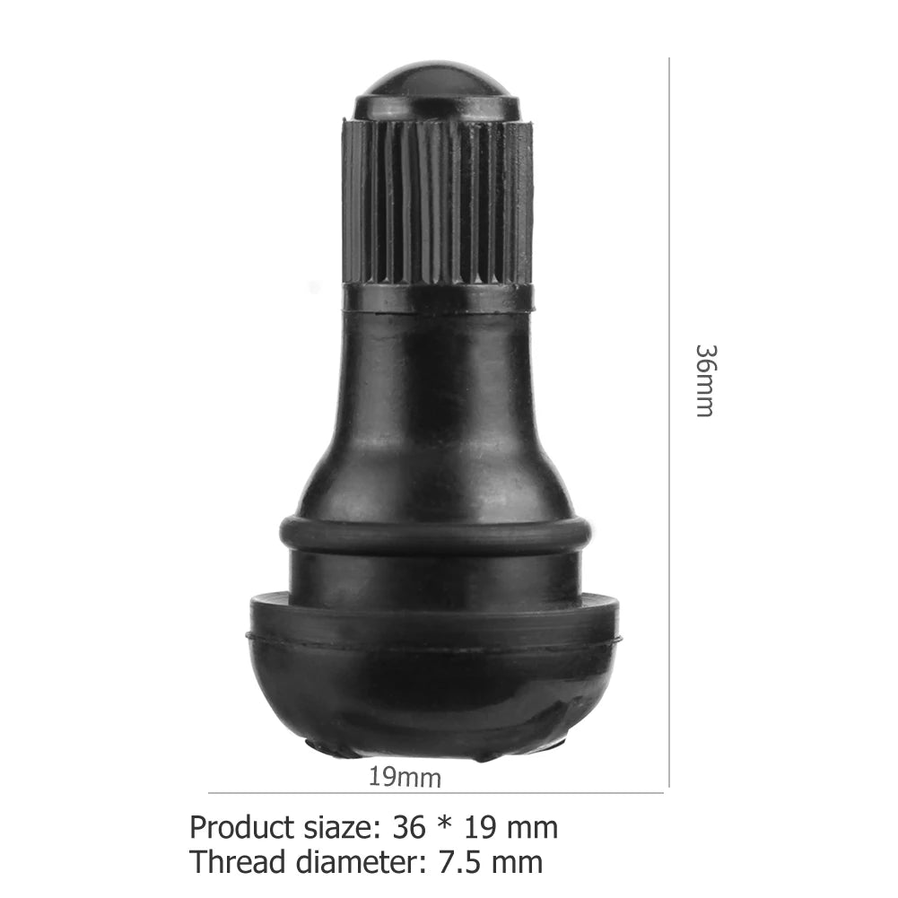 10/25Pcs TR412 Snap-in Black Rubber Tubeless Tire Valve Stems for ATV Car Motorcycl additional angle
