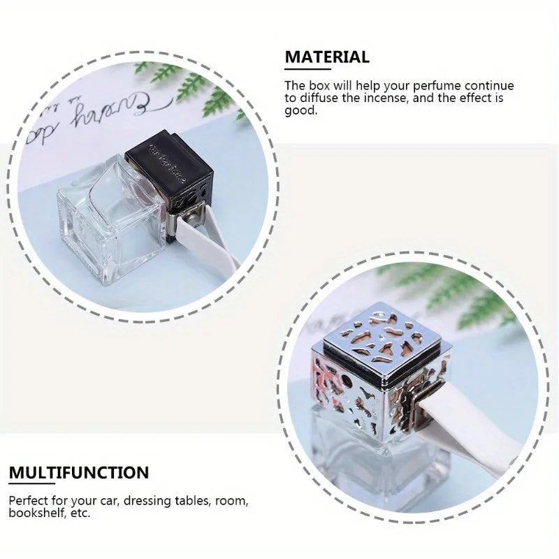 Bottled Car Perfume Diffuser - Metal Clip Container + Aromatherapy Machine, Practical Auto Air Freshener