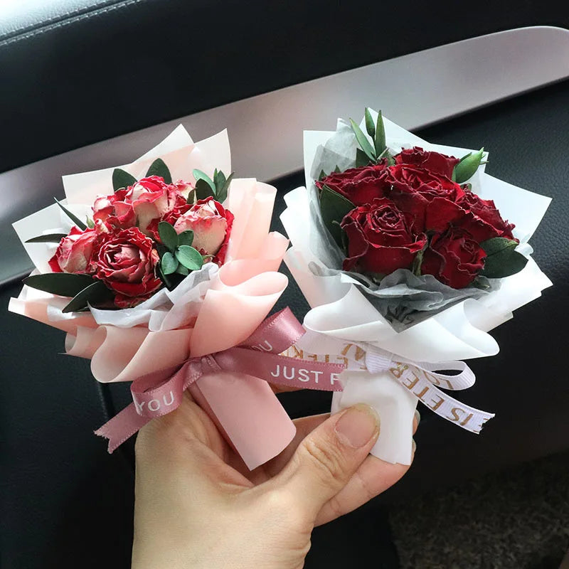 Fresh Flowers Mini Dried Flowers Bouquet for Car Air Vent Clips, Car Air Outlet Perfume Decoration, Air Fresheners Accessories