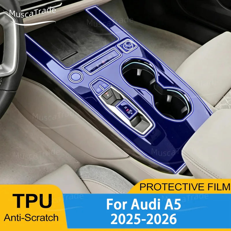 TPU Protective Film For Audi New A5 B10 2025 2026 Interior Center Console Clear Car Anti -Scratch in