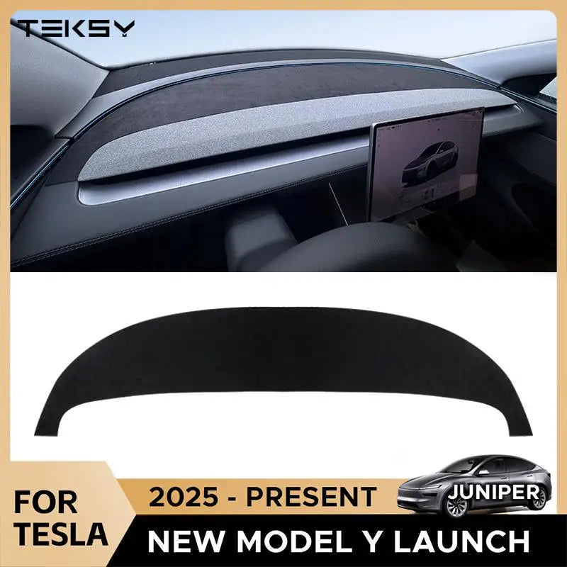 Dashboard Cover for Tesla New Model Y Juniper 2025+ | Suede Dash Mat with Anti-Glare and Sun Protect