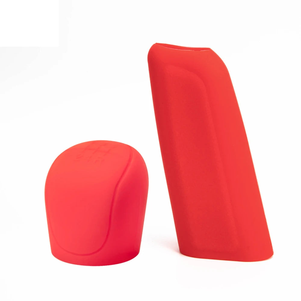 Silicone Gear Shift Knob Cover Handbrake Non Slip Grip Handle Case Automobiles Gear Sh close-up view