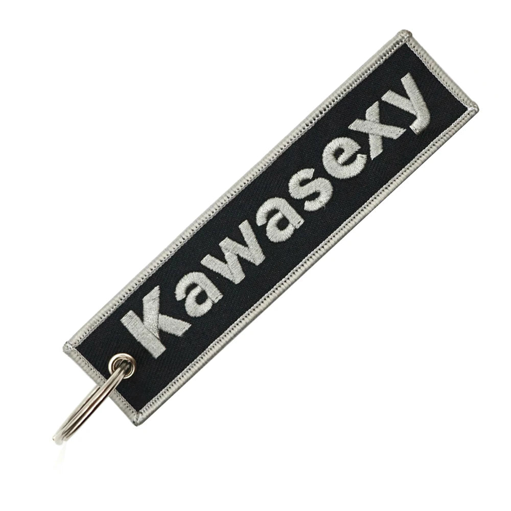 Double-Sided Embroidery Key Ring Keychain For Motocycle Keys lifestyle view