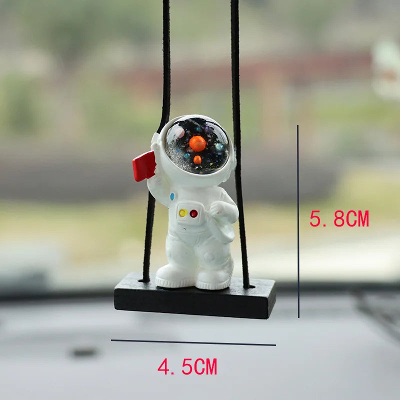 JSNY Car Pendant Funny Astronaut Cartoon Pendant Car Rearview Mirror Pendant Car Interior Decoration Car Rearview Mirror Hanging
