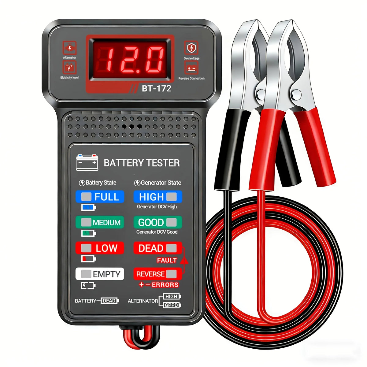 Smart Car Battery Tester, Suitable for Home Self-Checking/Repair Shops, One-Click Diagnosis of Life