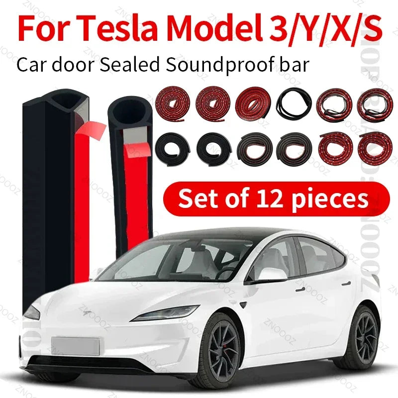 Double Layer Car Door Seal Strip | Soundproof Dustproof Sealing Protector for Tesla Model S 3 X Y