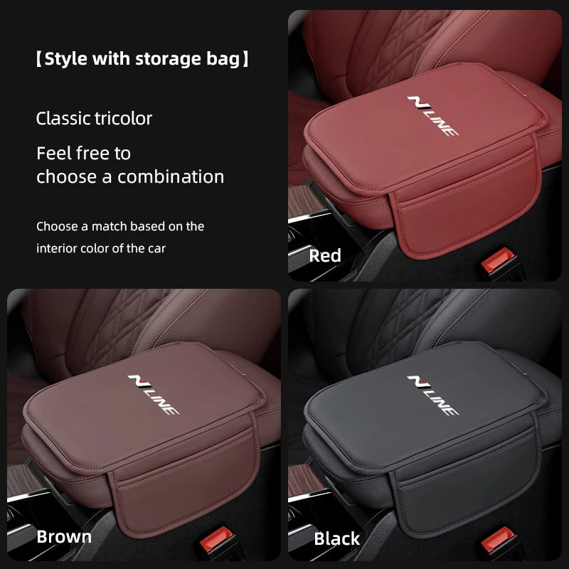 Car Armrest Pad Center Console Arm Rest Box Cover Protective Mat For Hyundai NLine I30 I20 I10 Venue Veloster Tucson Accent Kona