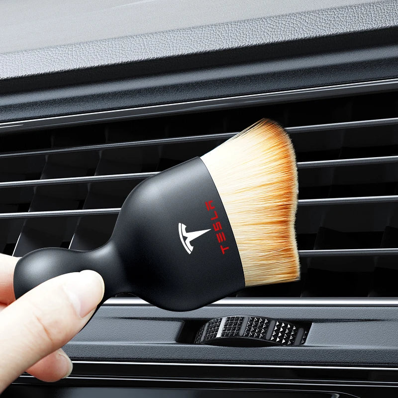 Car Interior Cleaning Soft Brush & Microfiber Towel Set | Tesla Model 3 Y additional angle