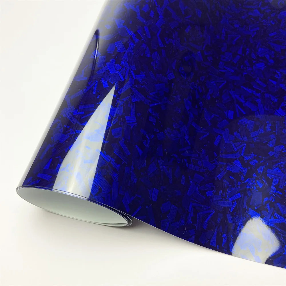 Glossy Laser Forged Carbon Fiber Vinyl Wrap Self-Adhesive Car Sticker Waterproof fo additional angle