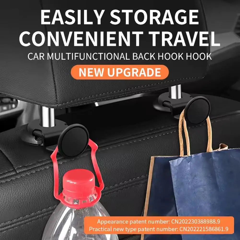 No Scratch Car Headrest Hooks, Heavy Duty Back Seat Hanger for Food Bag Purse, Invisible detail view