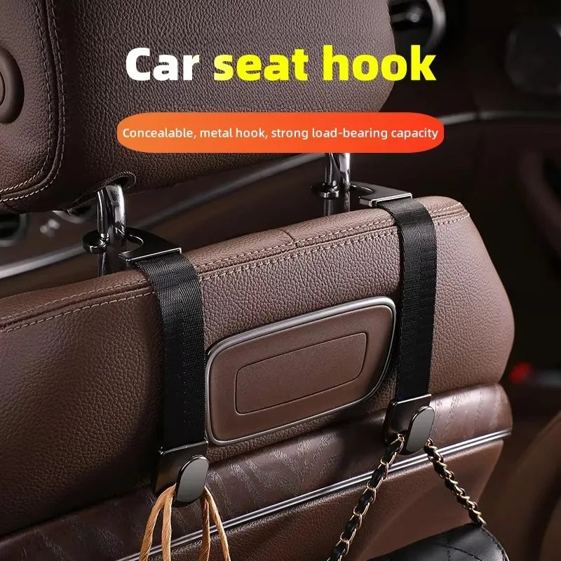 Alloy Headrest Hook, Silent Anti-Slip Seat Back Rack, Premium Business Car Storage Acces detail view