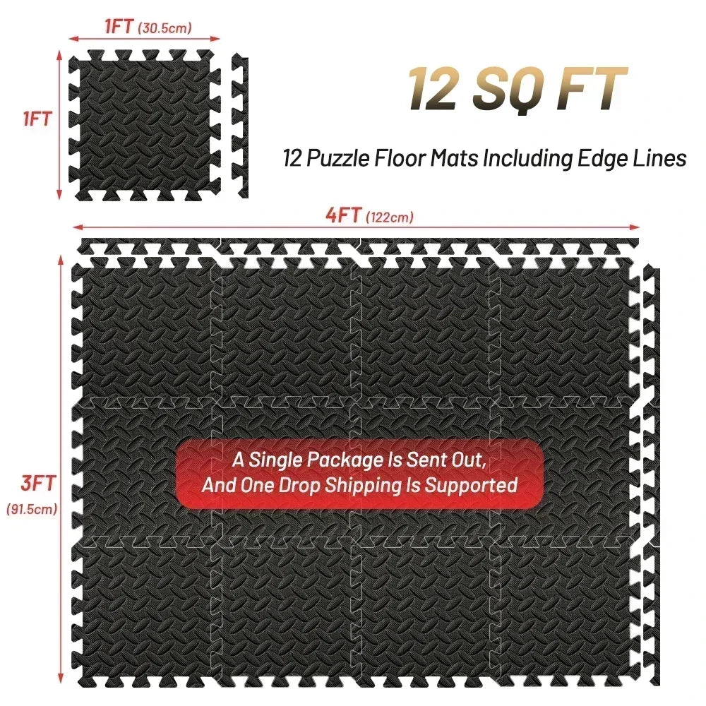 EVA Foam Puzzle Floor Mat | Interlocking Tiles for Home Gym and Kids additional angle