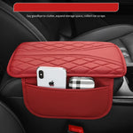 Leather Car Armrest Storage Bag Center Console Organizer close-up view