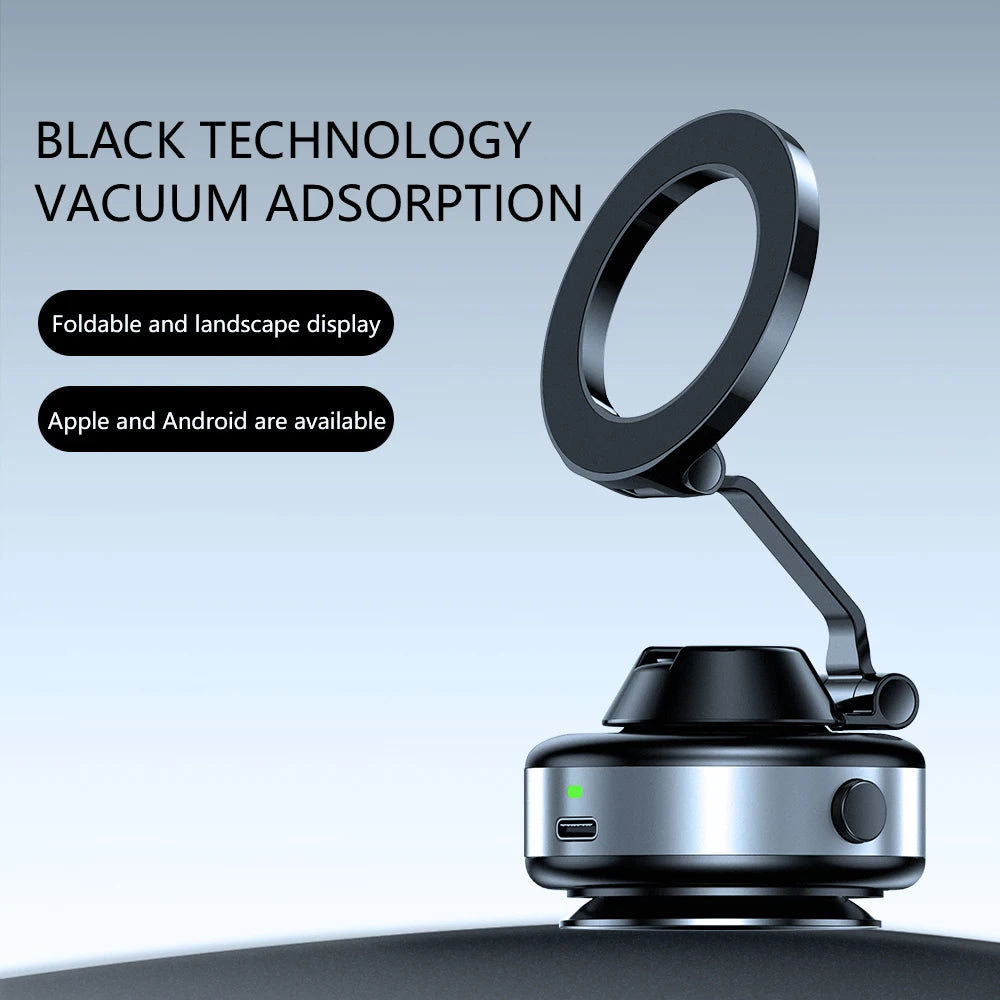X98 Magnetic Phone Holder 360 Degree Rotating Folding Electric Vacuum Suction Phone Stand For Car Navigation Bracket