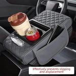 Auto Armrest Pillow Cover Pad Box Armrest Heightening Pad Car Armrest Box With 2 Cup Holder Auto Center Console Armrest Cushion