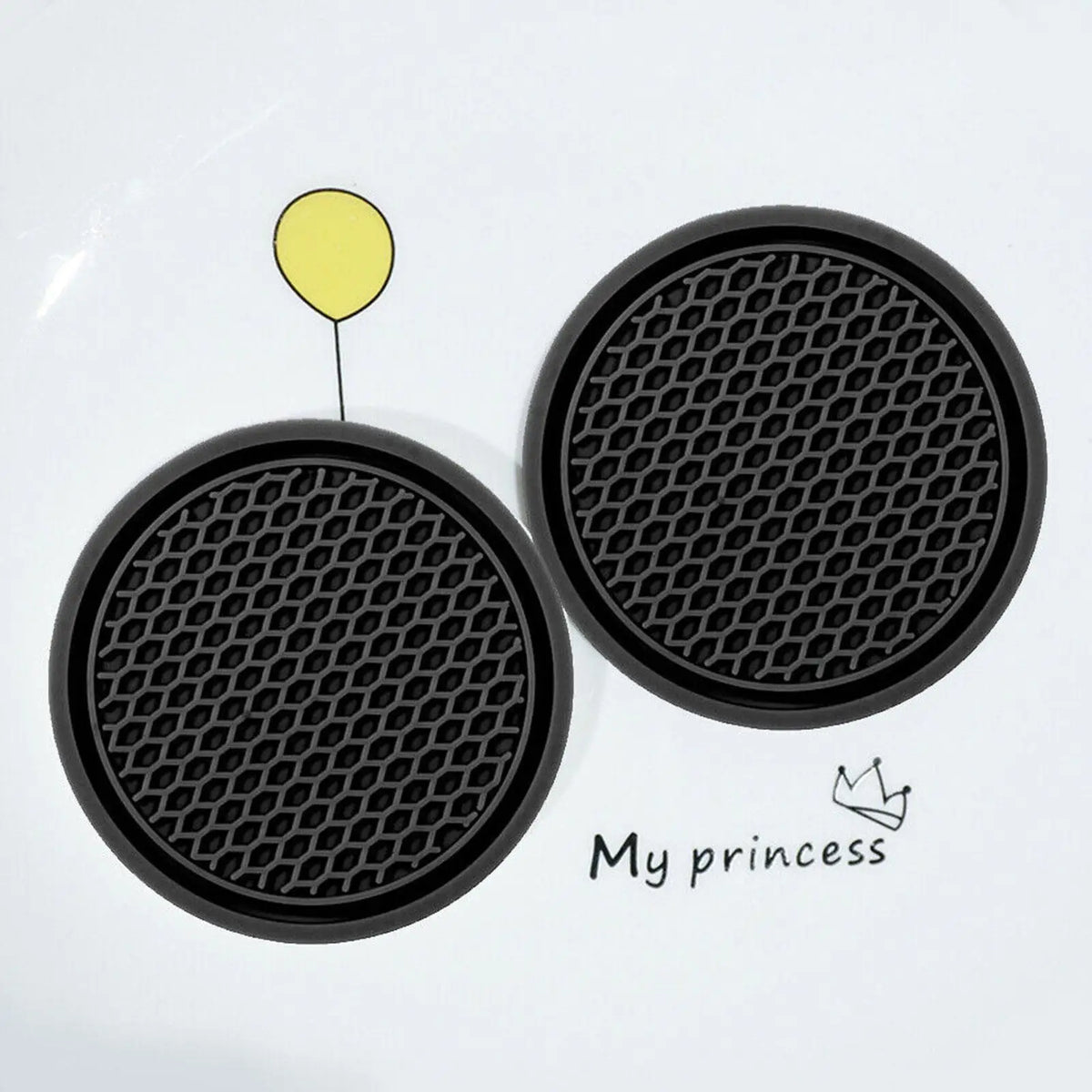 Car Water Cup Pad Holders Non-slip Diamond Rhinestone Rubber Mat for Bottle Holder Coa close-up view