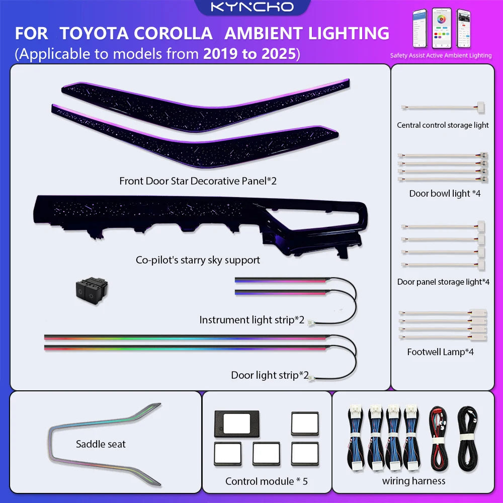 For toyota corolla Car LED Lighting Lamp Ambient Lighting Kit Symphony Car Ambient Li alternate view
