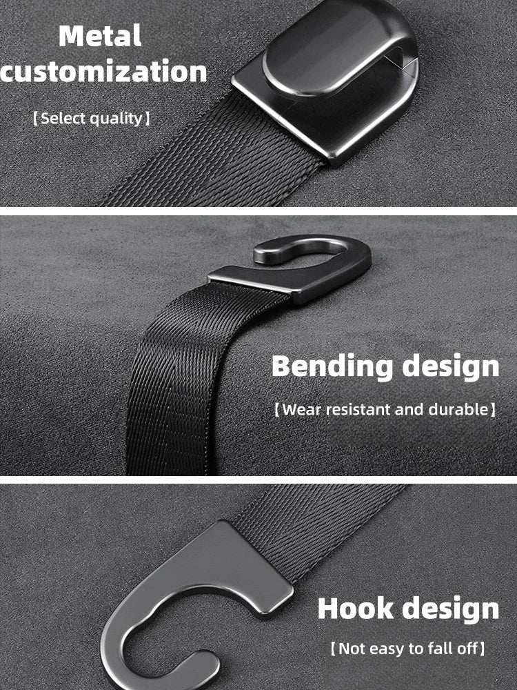 Alloy Headrest Hook, Silent Anti-Slip Seat Back Rack, Premium Business Car Storage Ac lifestyle view