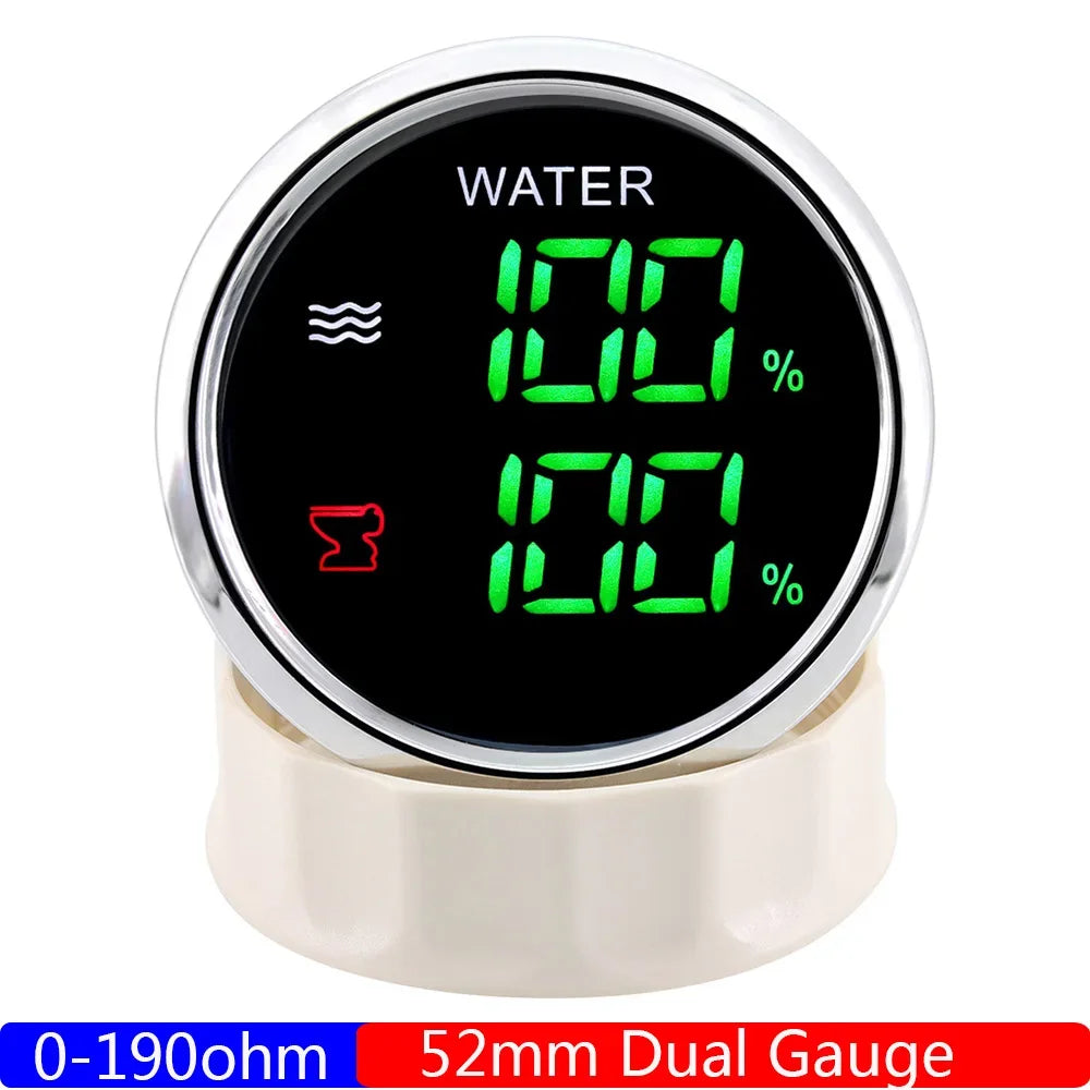 Digital Dual Gauge with Alarm 52MM Water Level and Sewage Level Meter | 0-190ohm Mari alternate view