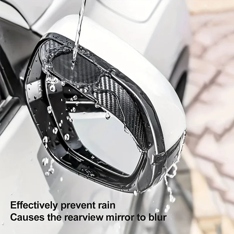 1 Pair  Black Car Rearview Mirror Rain Visors, Self-Adhesive Sun Shade Guards, Universal Fit for All Vehicles