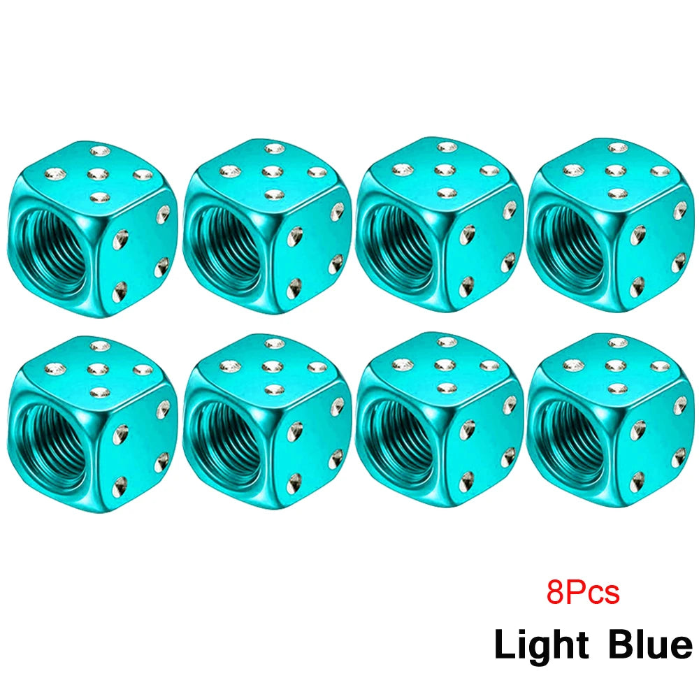 AUTCOAT Aluminum Tire Valve Caps | Dice Wheel Stem Dust Cover for Car Truck Motorcy additional angle