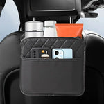Universal Car Seat Back Organizer PU Leather Storage Bag Multi-Pocket Design Waterproof Tissue Holde