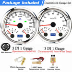 Custom 2 Gauges Set With Sensors Kit | 85mm 3-in-1 GPS Speedometer, Fuel, Tachometer, Oi detail view